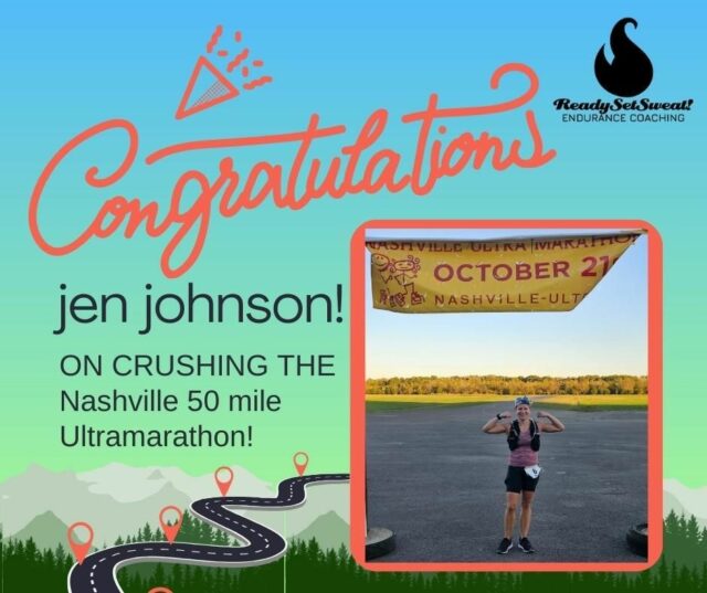 Jen made this look easy, although we know it was ABSOLUTELY not!

Congrats Jen on what we know was a super TOUGH run and for being amazingly consistent in all you do! 

Thank you, Coach Mike, for being a steady hand with the stellar training plan and advice for Jen on this huge goal! Well done!

Thanks Nick G for being a partner by her side in unwavering support!

#ultrarunner #readysetsweat #ultracoach #ultraawesome #fiftymiler #fastfeet #stronglady
